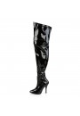 Seduce Black Patent Wide Calf Thigh High Boots