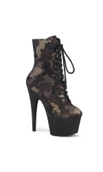 Adore Camo Mesh Platform Ankle Boots