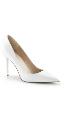 White Classique Pointed Toe Pump