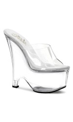 Beau Clear Wedge Peep Toe Mule