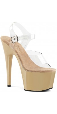 Cream Platform Clear Strap Platform Sandal