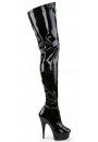 Delight Black Patent Crotch High Boots