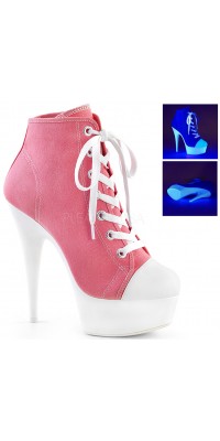 Pink and White High Heel Platform Sneaker