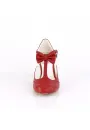 Flapper Red T-Strap Bow Pump