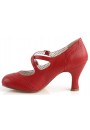 Cross Strap Flapper Red Vintage Heel Shoes