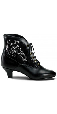 Victorian Dame Black Ankle Boots