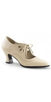 Victorian Cream Cut Out Womens Pump