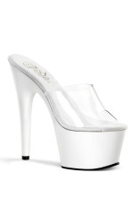 Adore White Platform High Heel Mule