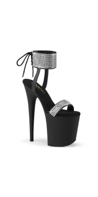 Blingy Black Flamingo 8 Inch Platform Sandal