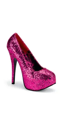 Teeze Hot Pink Glitter Platform Pump