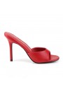 Classique Red Faux Leather 4 Inch Mule