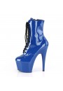 Adore Royal Blue Patent Platform Granny Ankle Boots