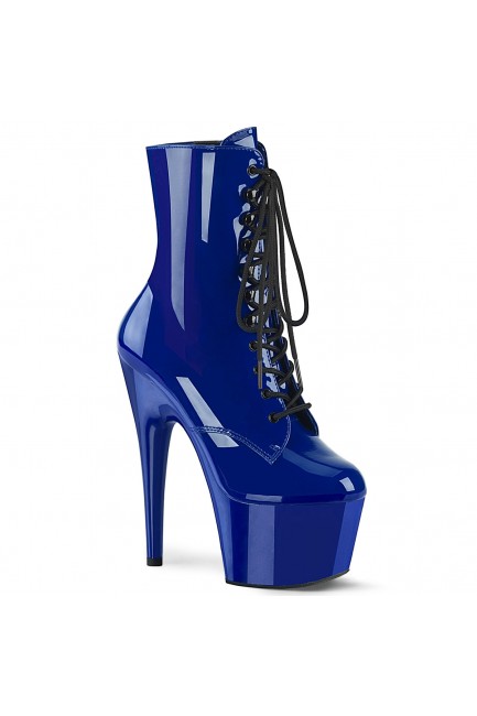 Adore Royal Blue Patent Platform Granny Ankle Boots