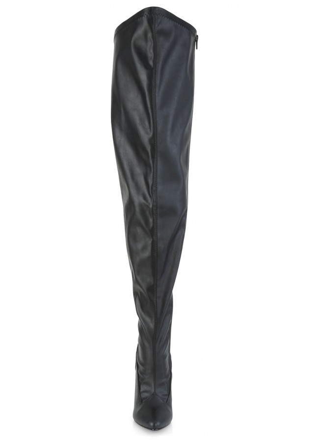 wide calf thigh high black boots