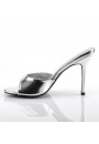 Classique Silver Faux Leather 4 Inch Mule