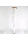 Classique White Scrunch Thigh High Boot