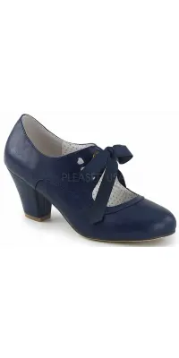 Wiggle Vintage Style Mary Jane Shoes in Navy Blue